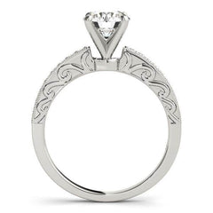 14k White Gold Antique Style Diamond Engagement Ring (1 1/8 cttw) - Sable Gold