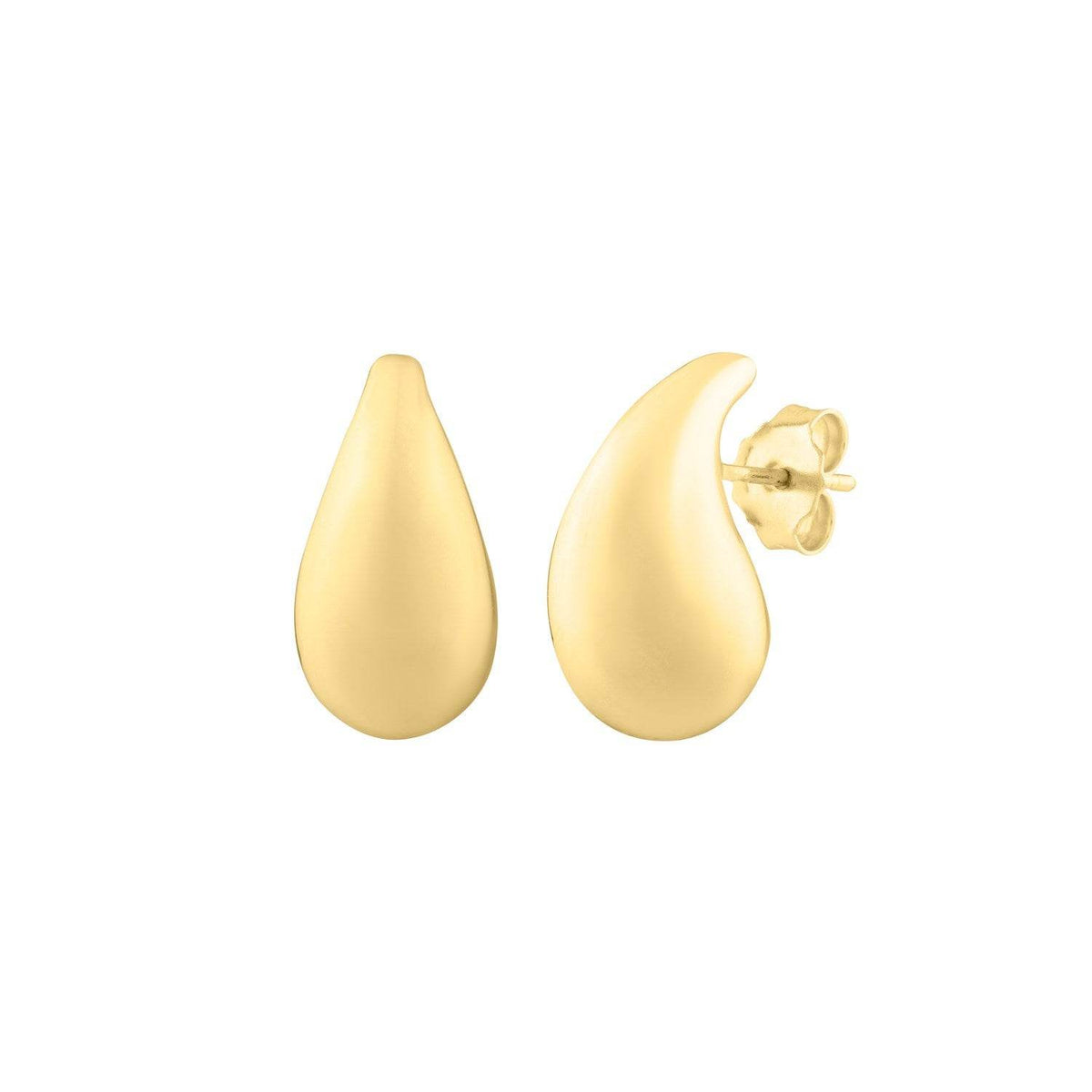 14k Yellow Gold Small Raindrop Studs Earrings (19.50x9.80 mm) - Sable Gold