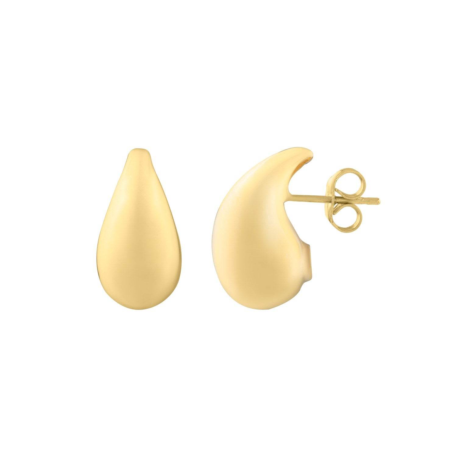 14k Yellow Gold Small Raindrop Studs Earrings (19.50x9.80 mm) - Sable Gold