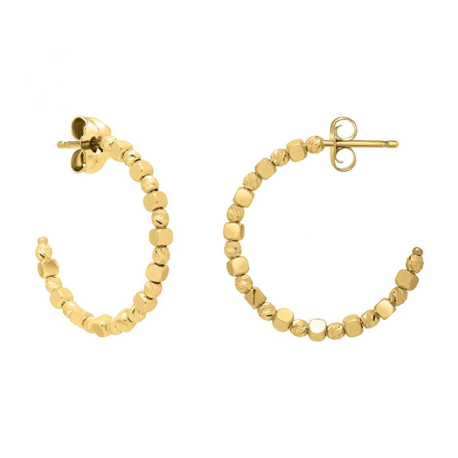 Pebble C Hoop Earrings in 14K Yellow Gold - Sable Gold