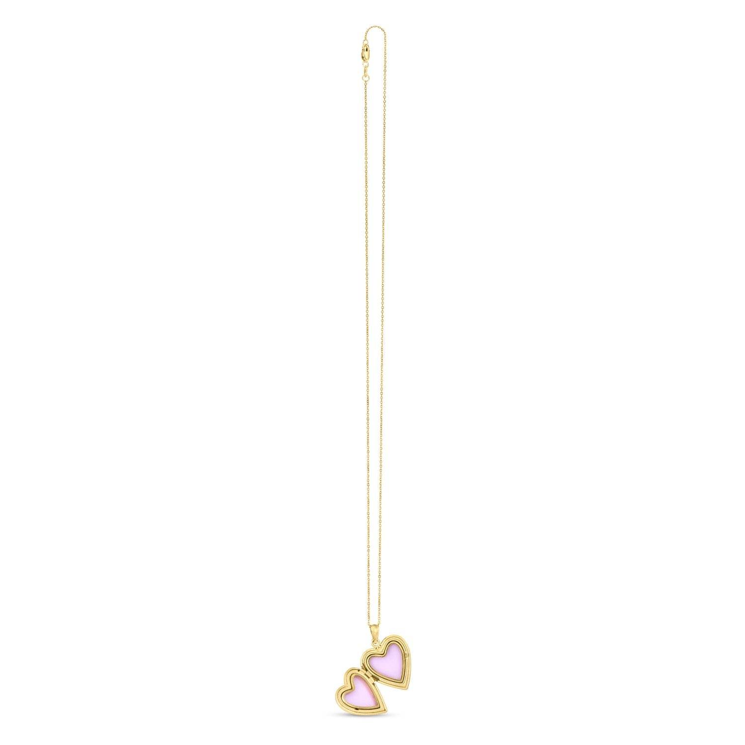 14k Yellow Gold Diamond Heart Locket Necklace - Sable Gold