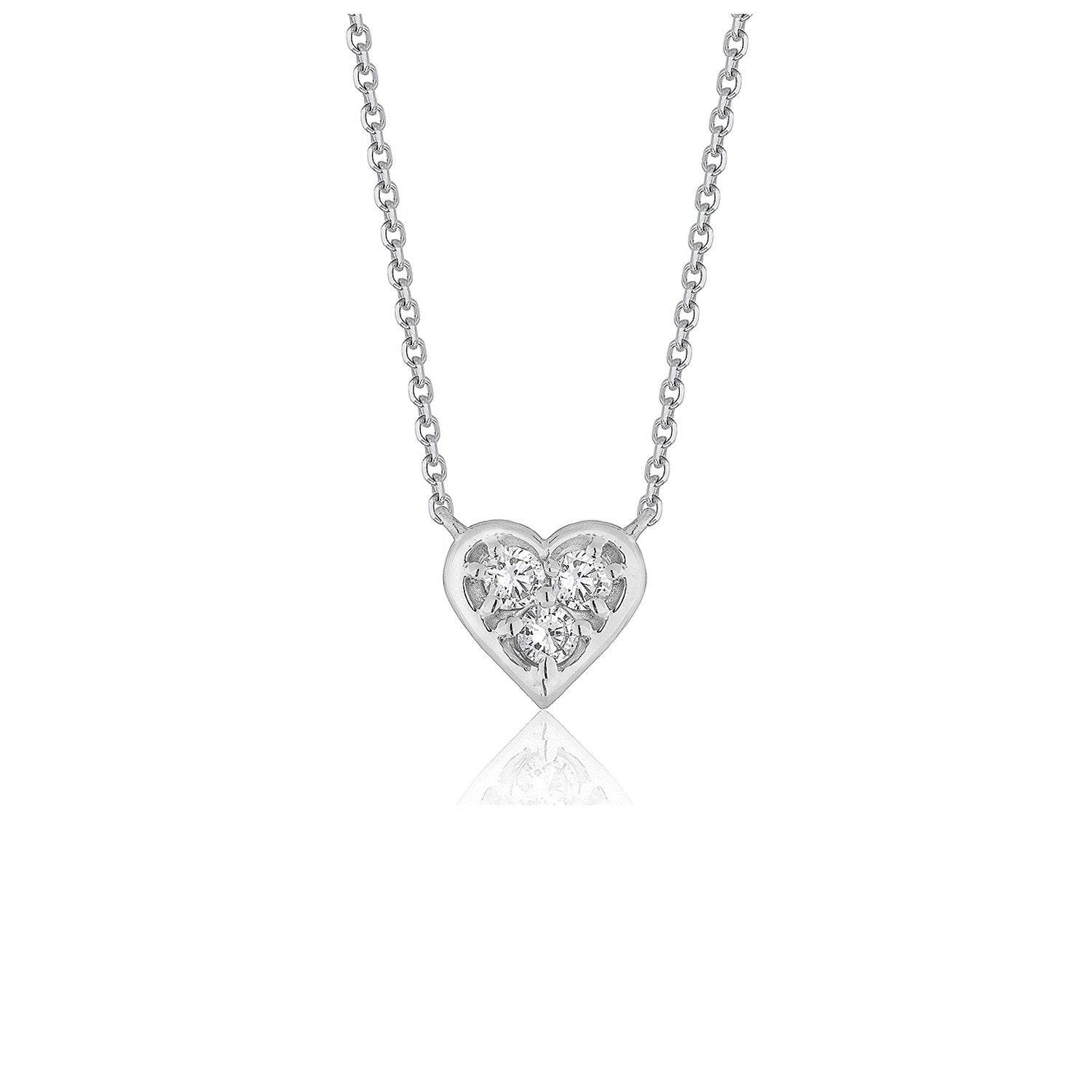 Diamond Heart Design Pendant in 14k White Gold - Sable Gold