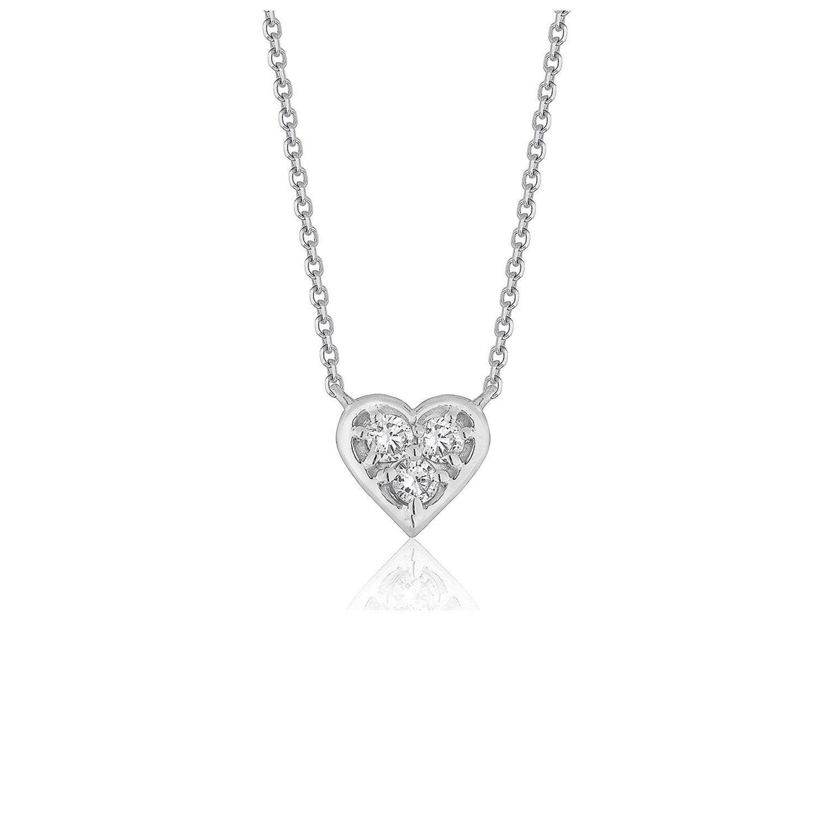 Diamond Heart Design Pendant in 14k White Gold - Sable Gold