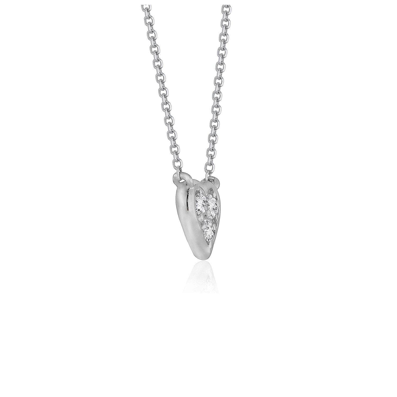 Diamond Heart Design Pendant in 14k White Gold - Sable Gold