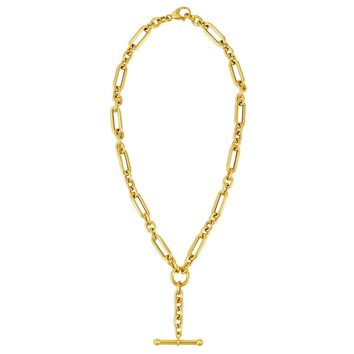 Toggle Necklace with Alternating Chain in 14K Yellow Gold - Sable Gold