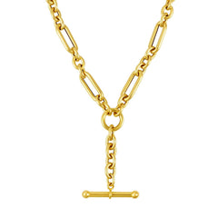 Toggle Necklace with Alternating Chain in 14K Yellow Gold - Sable Gold