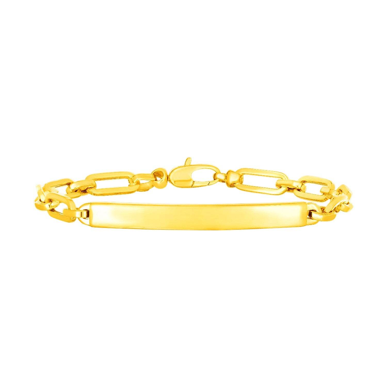 14K Yellow Gold Paperclip Chain ID Bracelet (4.80 mm) - Sable Gold