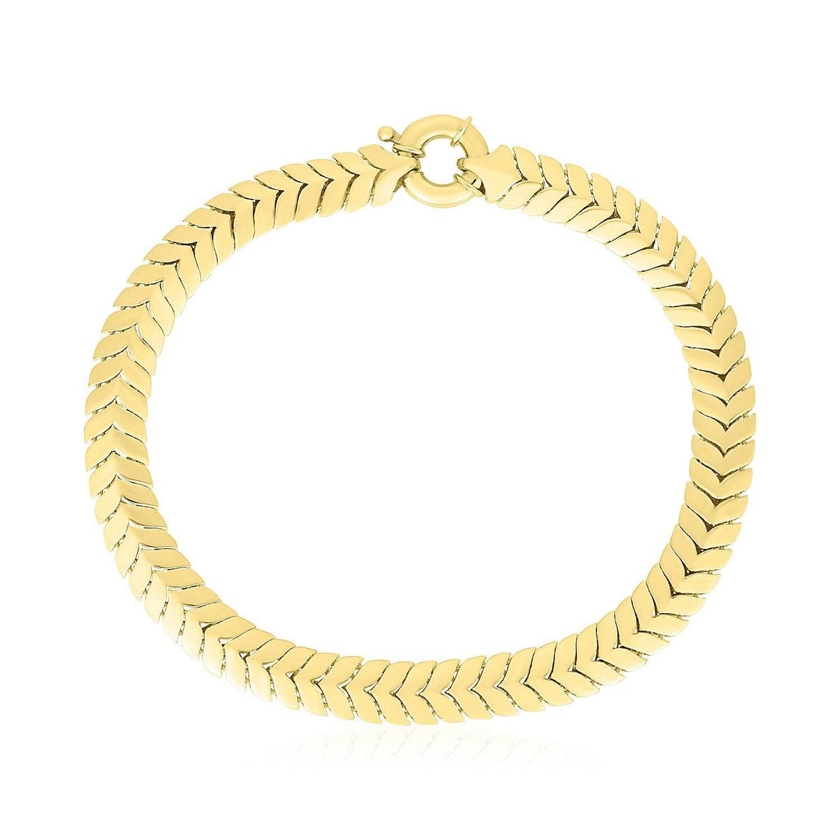 14k Yellow Gold High Polish Chevron Link Bracelet (6.00 mm) - Sable Gold