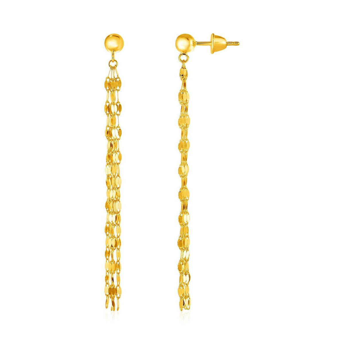 14k Yellow Gold Polished Drop Earrings - Sable Gold