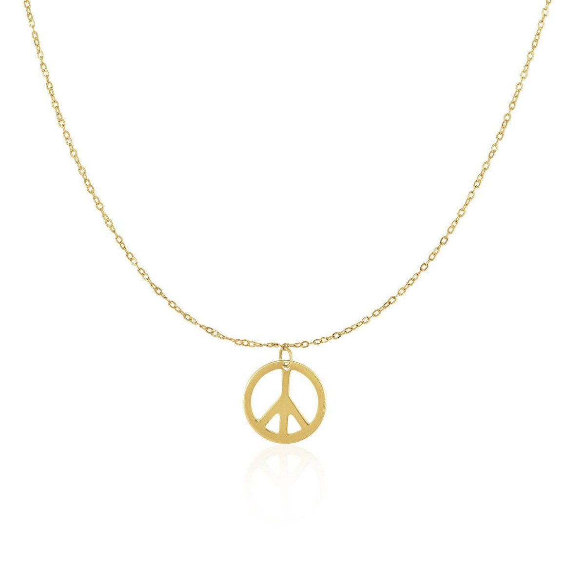 14k Yellow Gold with Peace Symbol Pendant - Sable Gold