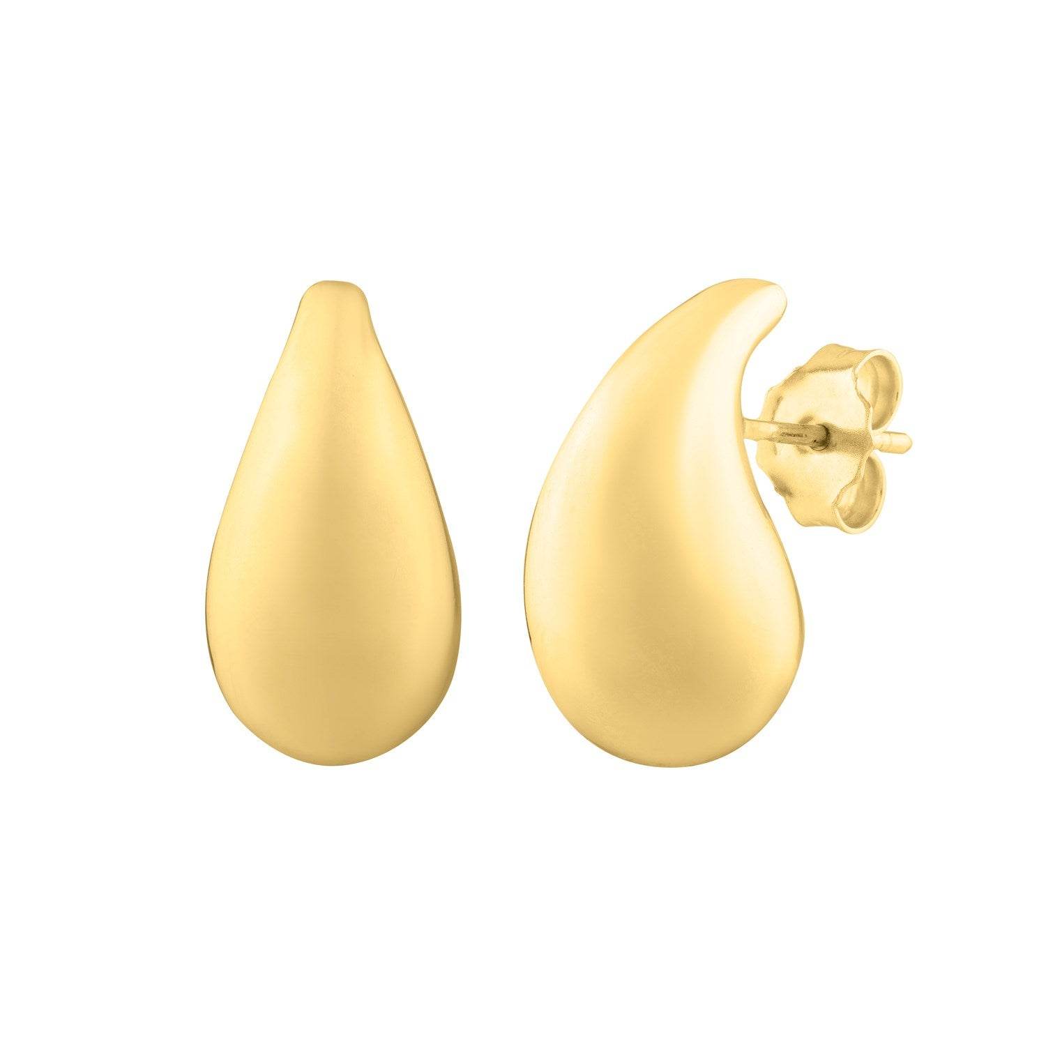 Small Raindrop Stud Earrings in 14K Yellow Gold - Sable Gold