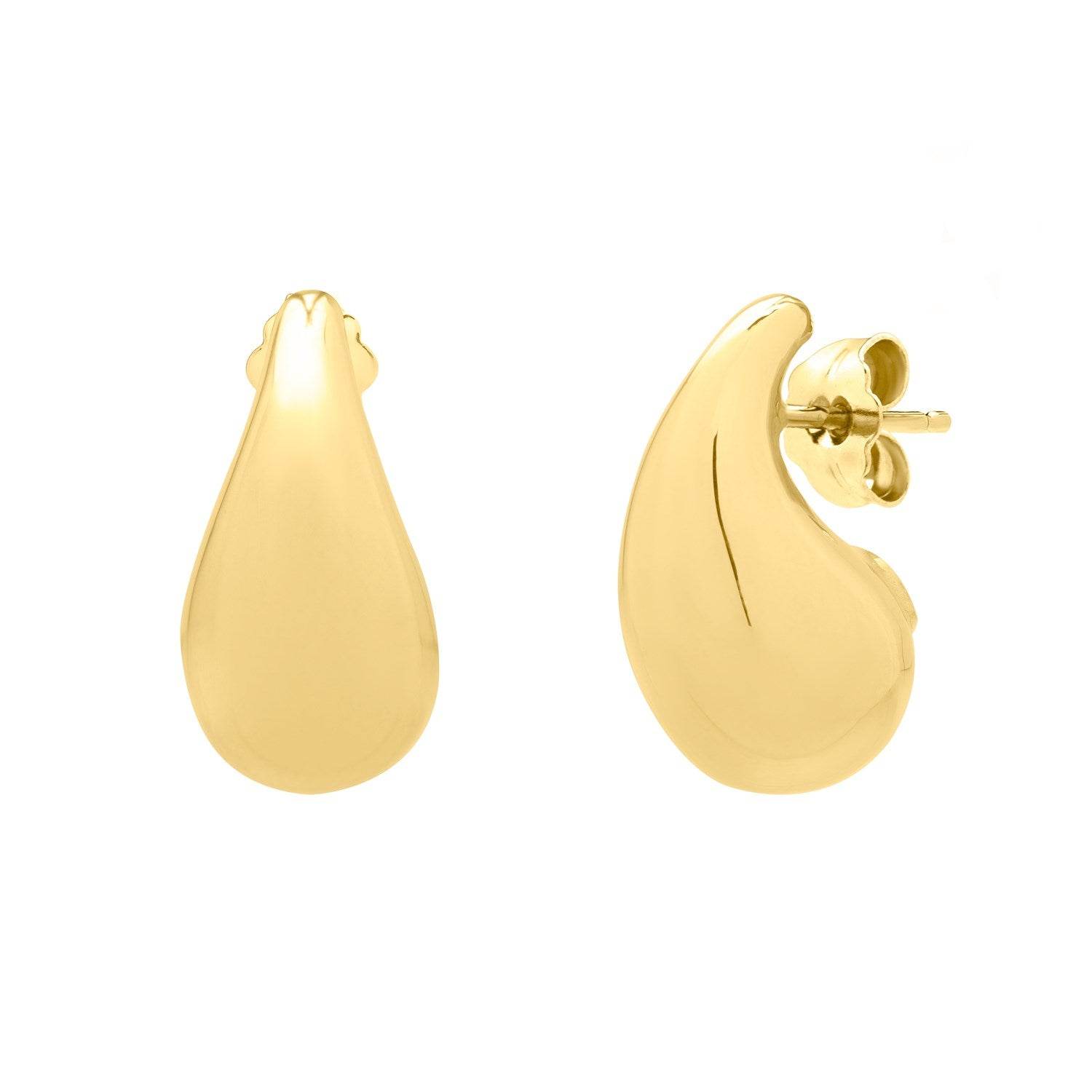 Small Raindrop Stud Earrings in 14K Yellow Gold - Sable Gold