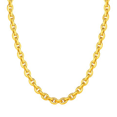 14k Yellow Gold Polished Oval Link Necklace - Sable Gold