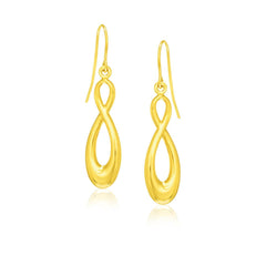 14k Yellow Gold Polished Earrings in Infinity Design - Sable Gold