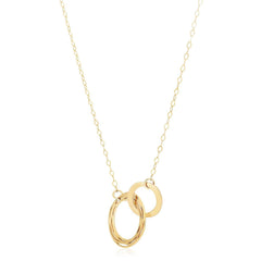 14k Yellow Gold High Polish Linked Double Circle Cutout Necklace - Sable Gold