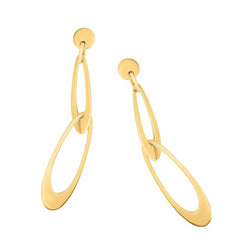 14k Yellow Gold Italian Oval Link Earrings - Sable Gold