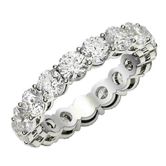 Round Cut Lab Grown Diamond Eternity Ring in 14k White Gold (3 cttw FG/VS2) - Sable Gold