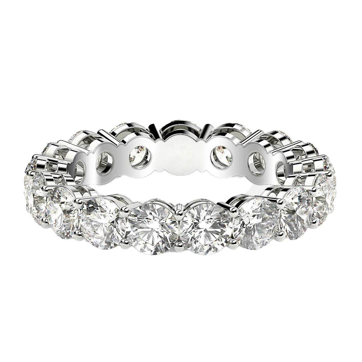 Round Cut Lab Grown Diamond Eternity Ring in 14k White Gold (3 cttw FG/VS2) - Sable Gold