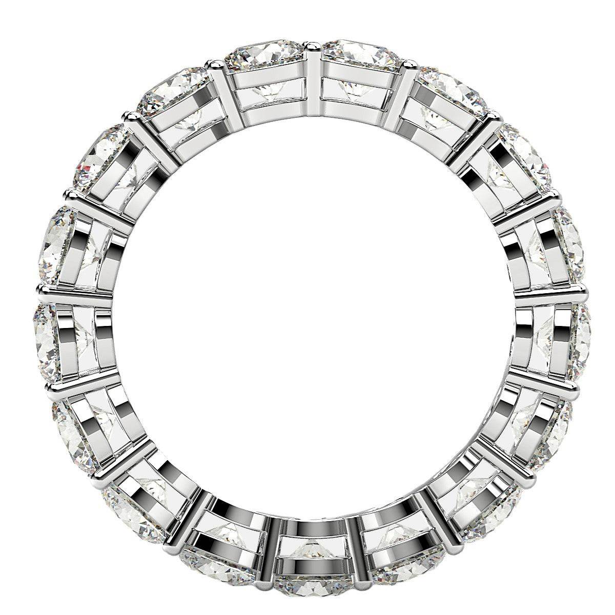 Round Cut Lab Grown Diamond Eternity Ring in 14k White Gold (3 cttw FG/VS2) - Sable Gold