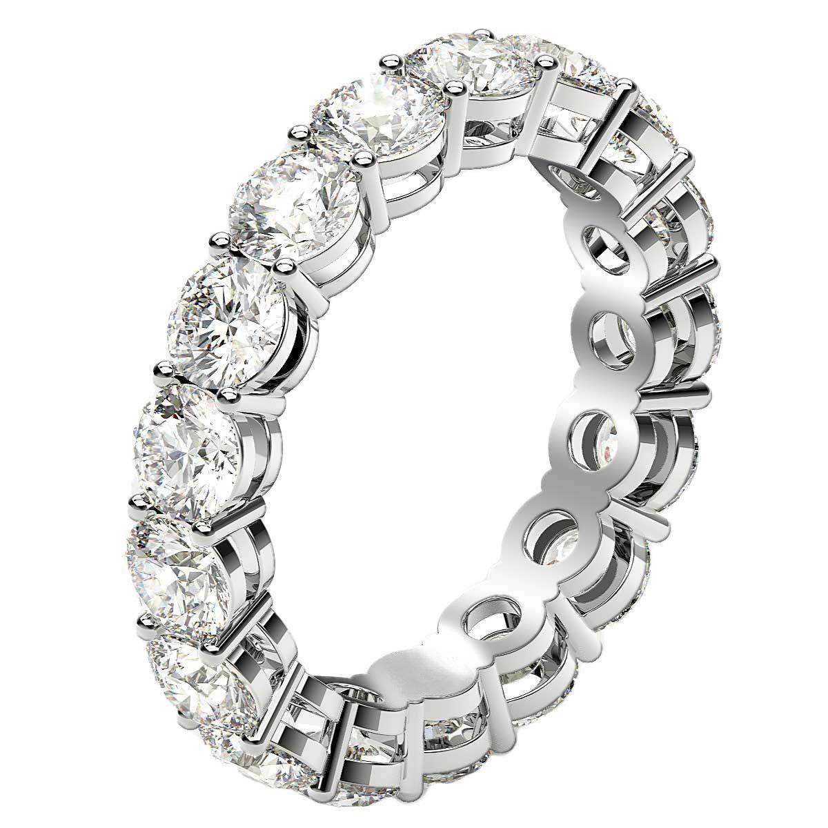 Round Cut Lab Grown Diamond Eternity Ring in 14k White Gold (3 cttw FG/VS2) - Sable Gold