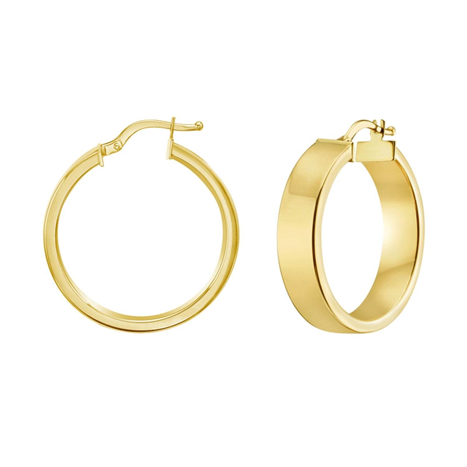 Medium Tube Shaped Hoop Earrings in 14K Yellow Gold - Sable Gold