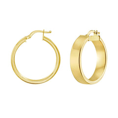 Medium Tube Shaped Hoop Earrings in 14K Yellow Gold - Sable Gold