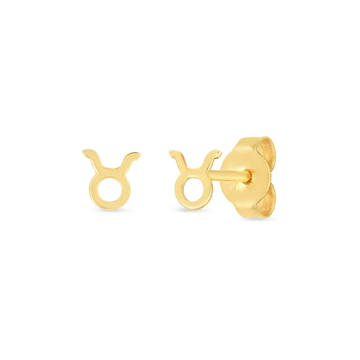 14K Yellow Gold Taurus Stud Earrings - Sable Gold