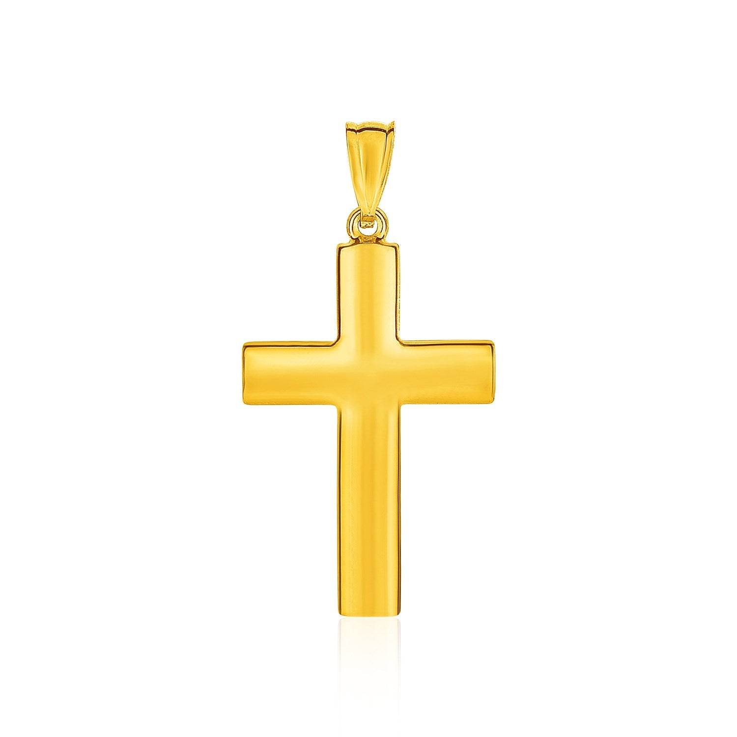 14k Yellow Gold Reversible Textured Cross Pendant - Sable Gold