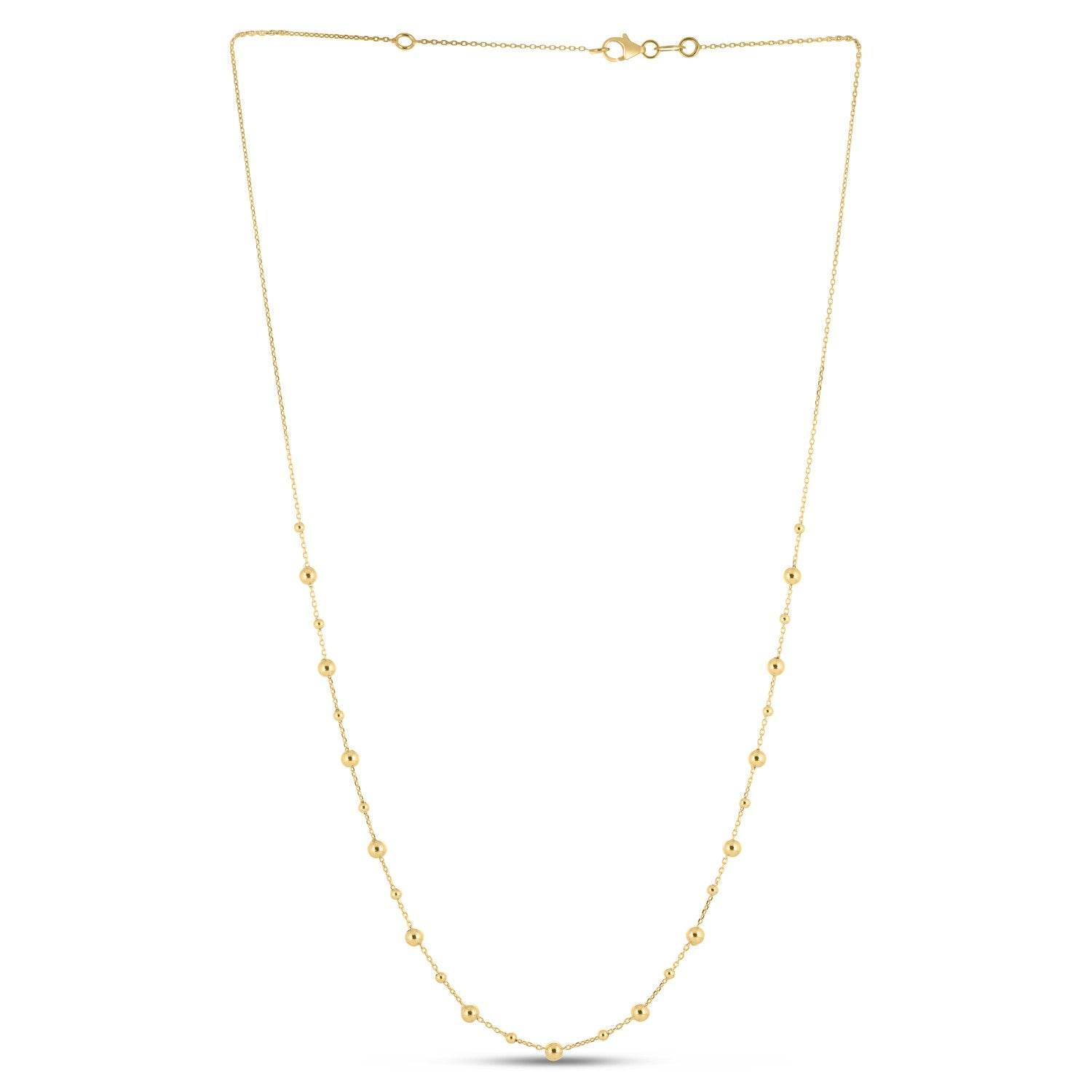 14k Yellow Gold Bead Necklace - Sable Gold