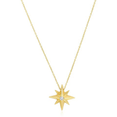 14k Yellow Gold High Polish North Star Necklace - Sable Gold