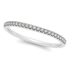 14k White Gold Scallop Setting Round Diamond Wedding Band (1/10 cttw) - Sable Gold