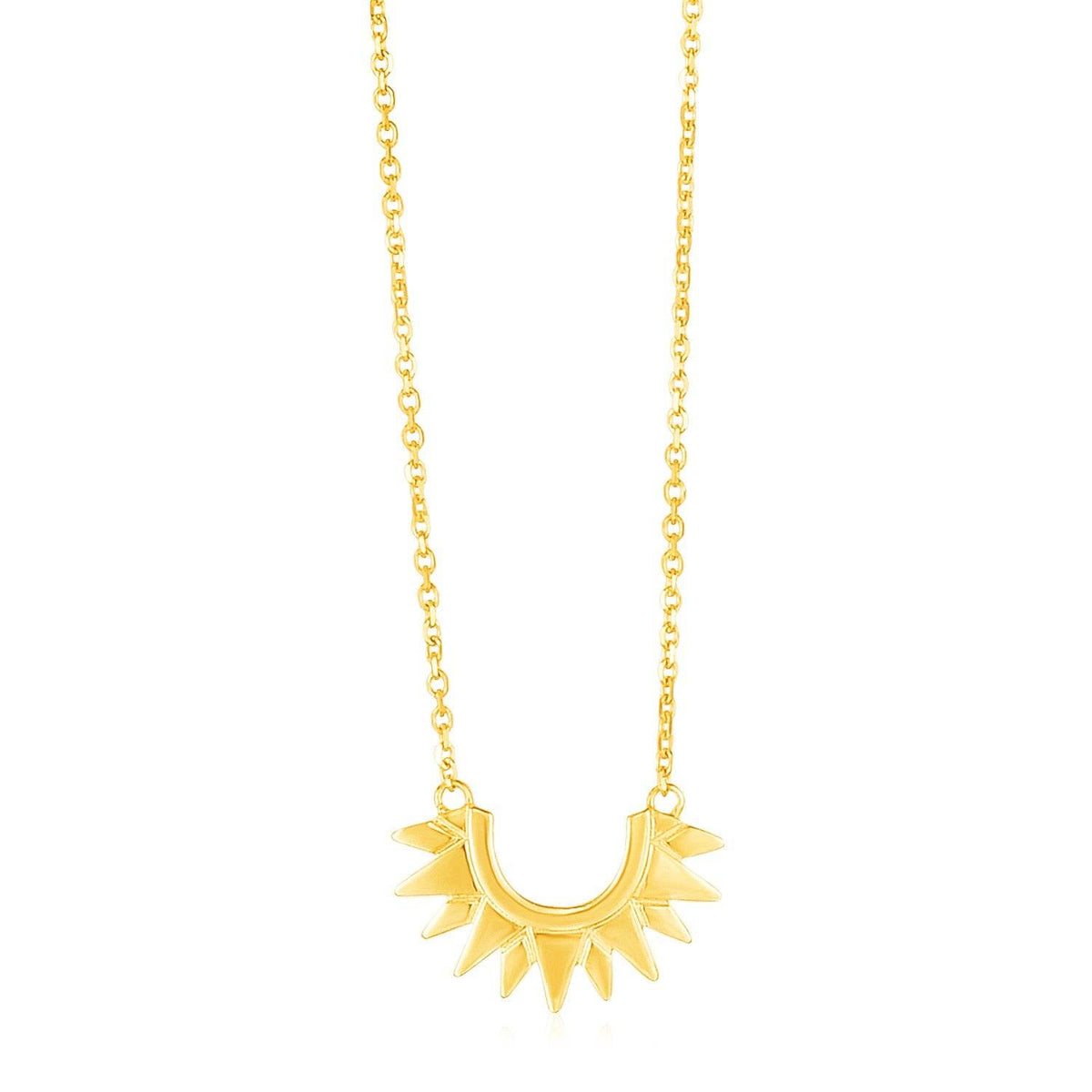 14k Yellow Gold Polished Sunburst Necklace - Sable Gold