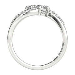 14k White Gold Two Stone Overlap Design Diamond Ring (1 cttw) - Sable Gold