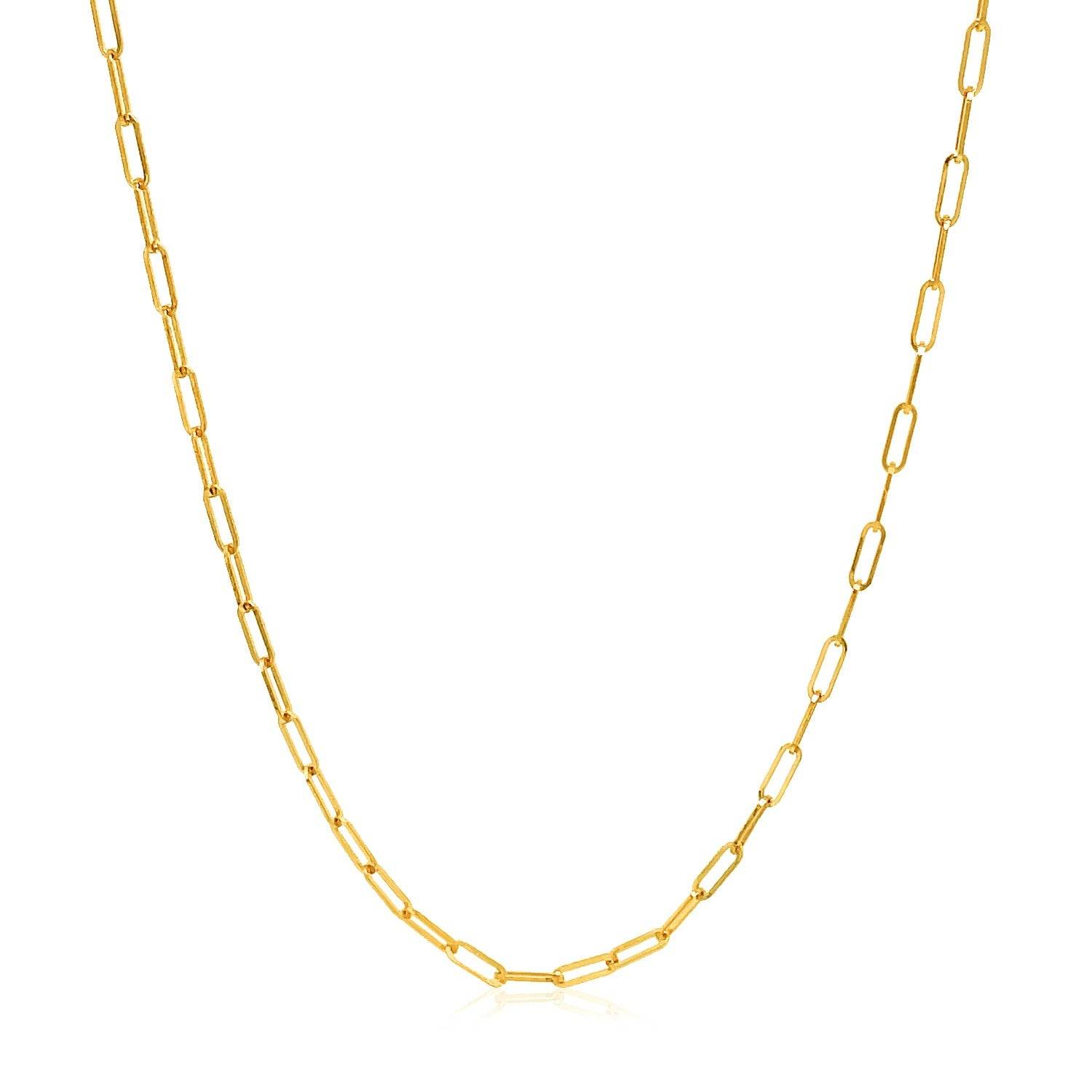 14k Yellow Gold Adjustable Paperclip Chain (1.50 mm) - Sable Gold