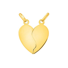 Broken Heart Pendant Double Bail 14K Yellow Gold - Sable Gold