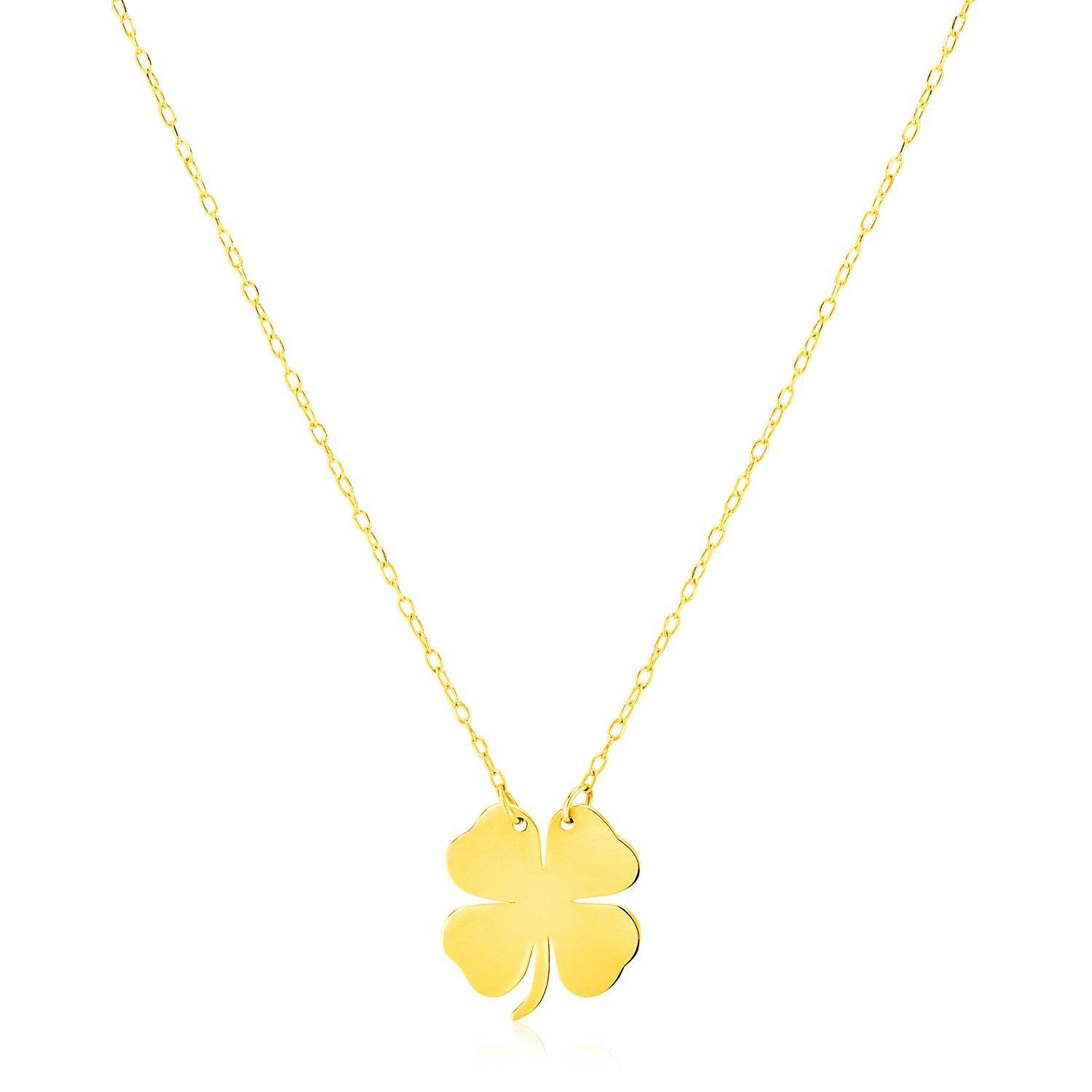 14K Yellow Gold Four Leaf Clover Necklace - Sable Gold