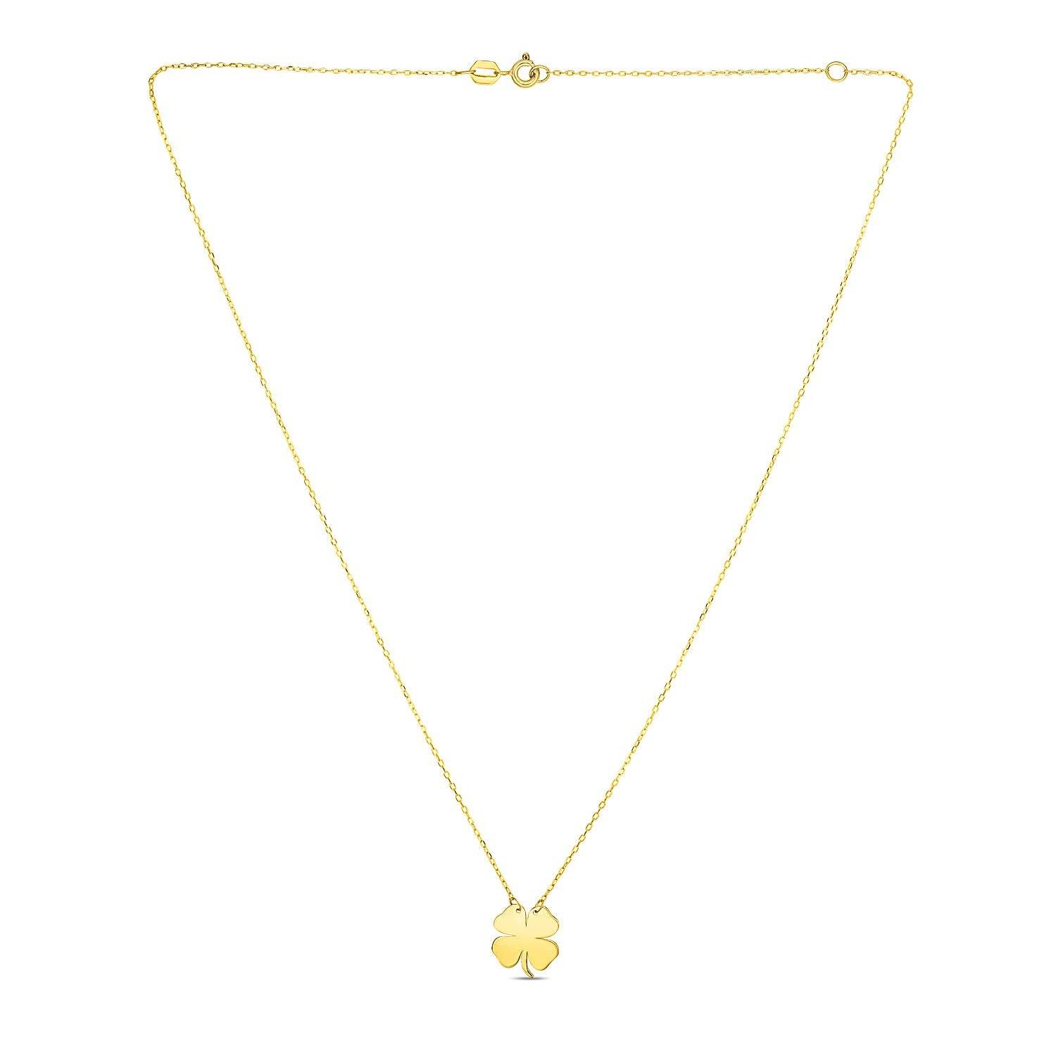 14K Yellow Gold Four Leaf Clover Necklace - Sable Gold