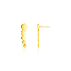 14k Yellow Gold Graduated Circles Climber Post Earrings - Sable Gold