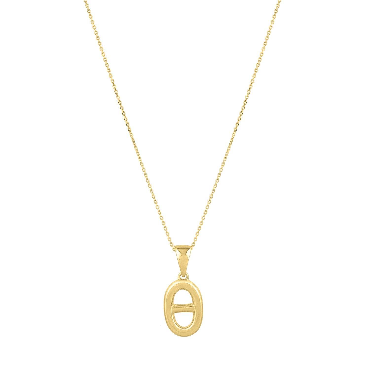 Polished Puff Mariner Link Necklace in 14K Yellow Gold - Sable Gold