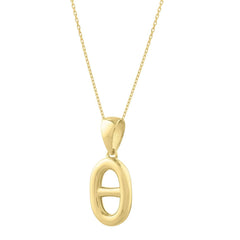 Polished Puff Mariner Link Necklace in 14K Yellow Gold - Sable Gold