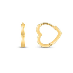 14k Yellow Gold Heart Huggie Hoops - Sable Gold