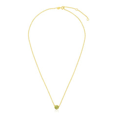 14k Yellow Gold 17 inch Necklace with Round Peridot - Sable Gold