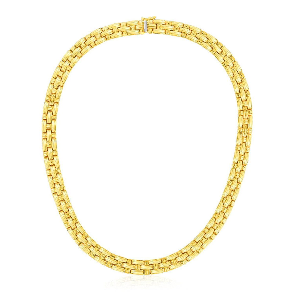 14k Yellow Gold Basket Weave Necklace - Sable Gold