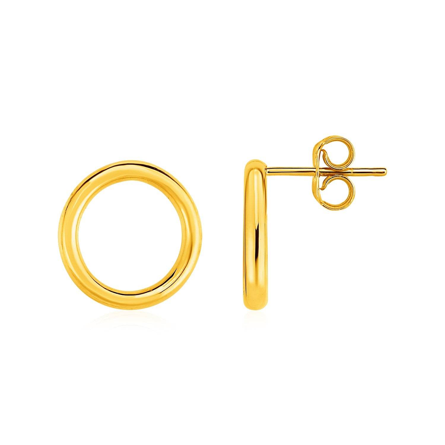 Open Circle Post Earrings in 14k Yellow Gold - Sable Gold