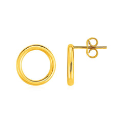 Open Circle Post Earrings in 14k Yellow Gold - Sable Gold