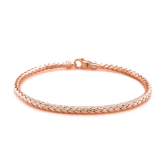 14k Rose Gold Fancy Weave Motif Bangle (3.40 mm) - Sable Gold