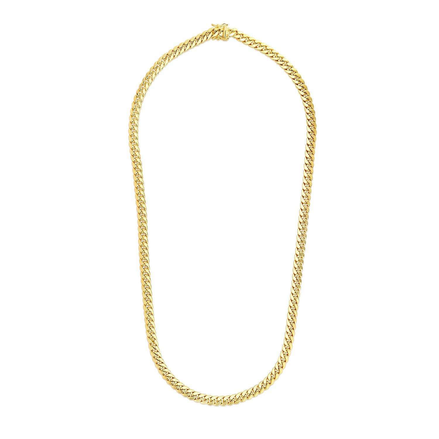 14k Yellow Gold Semi Solid Miami Cuban Chain (6.60 mm) - Sable Gold