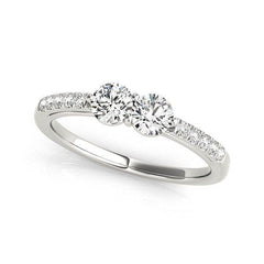 14k White Gold Two Stone Round Diamond Ring (5/8 cttw) - Sable Gold