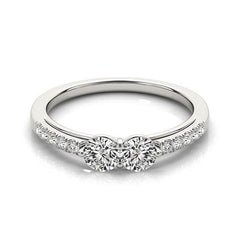 14k White Gold Two Stone Round Diamond Ring (5/8 cttw) - Sable Gold