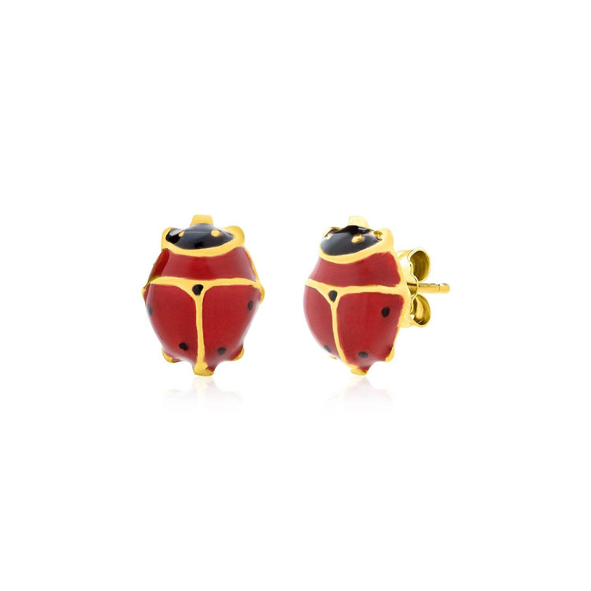 14K Yellow Gold Lady Bug Earrings - Sable Gold